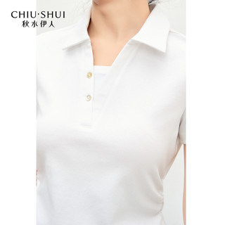  CHIU·SHUI/秋水伊人 假两件 女士T恤 光学白