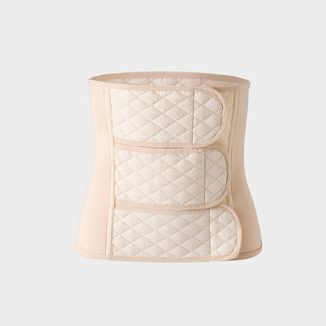 婧麒 收腹带产后产妇专用顺产剖腹产束腹带修复塑身束腰透气束缚带 杏色 JD00102 常规款 XL