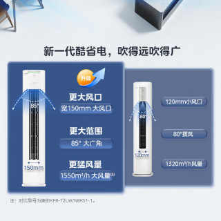 美的 KFR-72LW/N8KS1-3P 新一级能效变频 3匹 立柜式空调