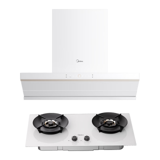 美的 AK7 PRO-W+Q529L-W 顶侧双吸式烟灶套装 皓月白 天然气