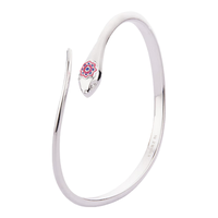  顺庆银楼 素雅简约蛇形设计 桃蕊手镯