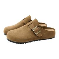 西遇 勃肯鞋 平底包头半拖 棕黄