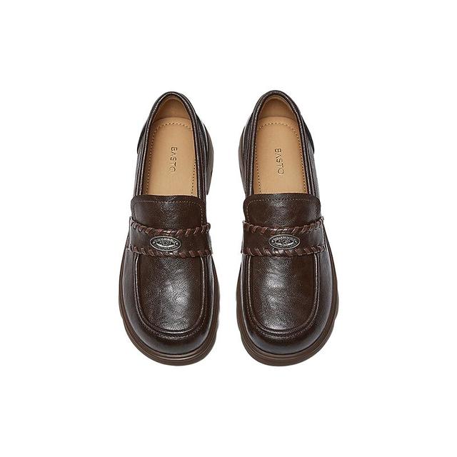 百思图 潮流复古 女士乐福鞋