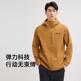  NORTHLAND/诺诗兰 弹力耐磨 男士软壳衣 纯黑色 2XL