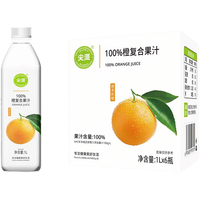  尖派 富含维C 橙复合果汁 橙汁1L*6瓶