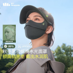 蕉下 带帽檐防晒面罩 石墨灰