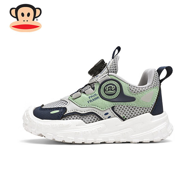 大嘴猴 儿童运动鞋 防滑软底 深蓝青 (夏季单网)
