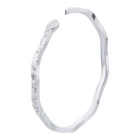  顺庆银楼 蛇形碎冰冰开口设计 足银手镯