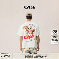 EVISU 福神 2026春季新品男士手绘招财猫T恤 米白色 XL