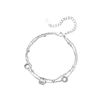  SINCE/老鳳祥 双层小蛮腰 银手链+证书+品牌礼盒