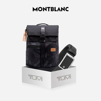 万宝龙 男士高档板扣黑色单面腰带皮带 11442+途明DFO FREMONT双肩包套装