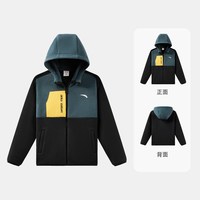 ANTA/安踏 抗静电 儿童摇粒绒外套 基础黑/深井灰-4