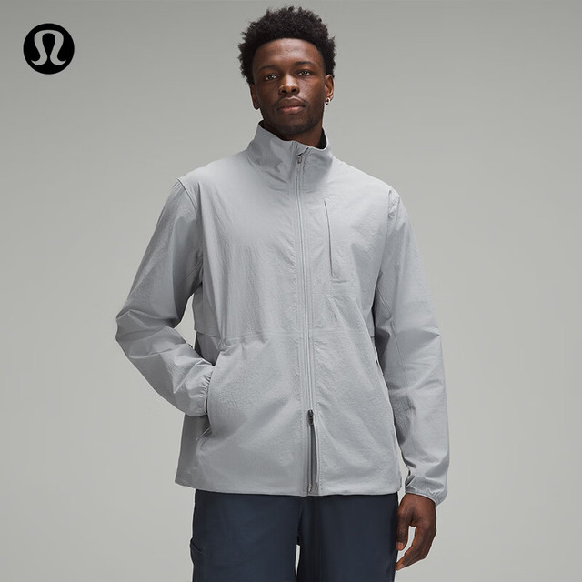 lululemon 丨Sojourn 男士防风夹克 防风 LM4ALTS 犀牛灰 S