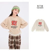 莫莫 美特斯邦威童装圆领卫衣女童春新款潮流休闲宽松套头柔软长袖