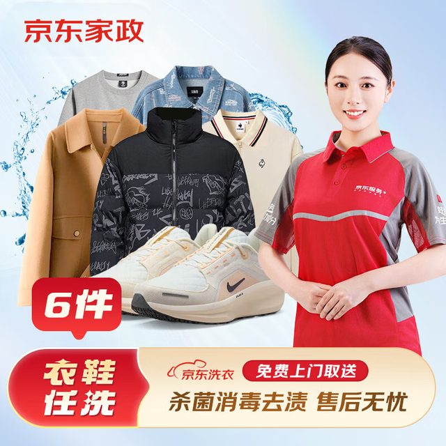 京东洗衣 洗衣服务 衣鞋 6件