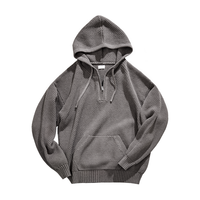  MADEN/马登 菠萝纹连帽 男士针织衫 咖啡色