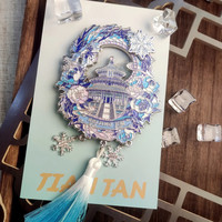 1 北京天坛公园祈年殿春日来信流沙冰箱贴故宫文创旅游纪念伴手礼物 北京天坛-冬龙荠雪-流沙款