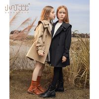 小叮尤尤 女童风衣中长款2021秋装新款中大儿童外套小女孩英伦风亲子春秋装 XD1S34338 卡其色（春秋版）110