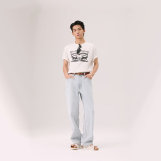 Levi's 冰酷系列26年春夏新款牛仔裤男凉感防晒美式578宽松直筒裤 浅蓝色 32 (32)