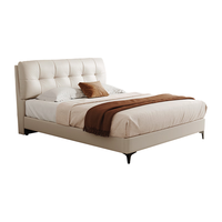  CHEERS/芝华仕 头层牛皮 真皮床 棉白色-高脚款-1.5M【单床】 延期仓储-详询客服