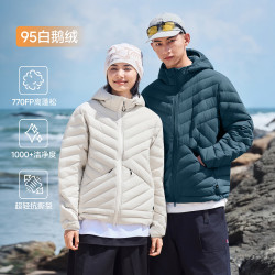 RESTICK 轻量机能解构 连帽羽绒服 松石绿