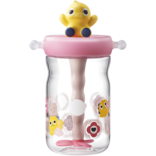 babycare 直饮 儿童吸管杯+吸管+背带 樱雾粉 500ml