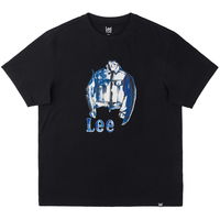  Lee/李 简约字母印花 男士短袖T恤 S 黑色