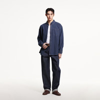 JACK&JONES/杰克琼斯 宽松翻领 男士衬衫 A12深牛仔蓝-1 常规 L