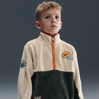 NIKE 幼童珊瑚绒长袖上衣男童加绒叠搭刺绣贴片柔软NIKE IQ6119