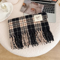 夏娃的色彩 格子围巾流苏百搭加厚182*62cm