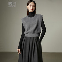 晚白 女士法式慵懒风针织马甲 2026春款
