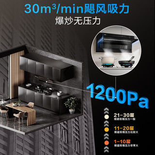 Haier 海尔 海鲸系列 C61MAX+V1-U9 顶侧双吸式烟灶套装 天然气