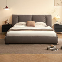  KUKA/顾家家居 头层牛皮 双人皮床+气动储物右抽屉+梦想床垫