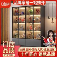 百亿补贴：禧漫屋 玻璃门透明手办展示柜客厅家用酒柜玩具模型书架陈列书柜