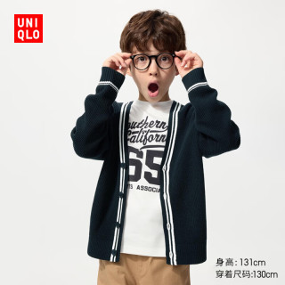  UNIQLO/优衣库 可机洗 儿童针织开衫 69 藏青色 140