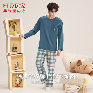  Hodohome/红豆居家 纯棉 男士睡衣套装 星辰蓝 L 170/92A