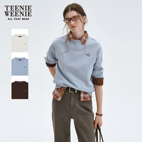 TEENIE WEENIE 小熊女装卫衣2025秋冬宽松舒适休闲日常圆领上衣 蓝色 S