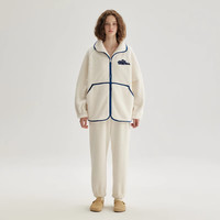 TEENIE WEENIE 小熊睡衣女款秋冬季长袖立领加绒加厚保暖家居服 米白 L