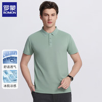  ROMON/罗蒙 冰丝 男士短袖T恤 4XL 豆绿