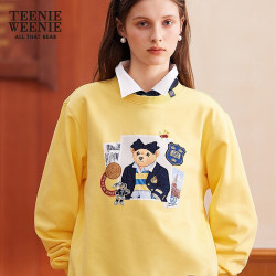 TEENIE WEENIE 小熊 宽松休闲 女士卫衣 黄色