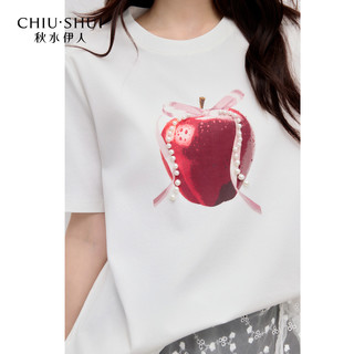  CHIU·SHUI/秋水伊人 水果印花 女士T恤 光学白 M