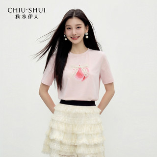  CHIU·SHUI/秋水伊人 水果印花 女士T恤 光学白 M