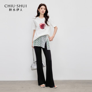  CHIU·SHUI/秋水伊人 水果印花 女士T恤 光学白 M