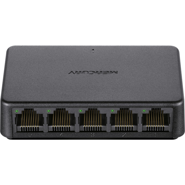 水星网络 水星（MERCURY）5口千兆交换机 4口网线网络分线器 家用宿舍监控分流器 兼容百兆 SG105C黑色