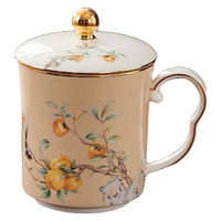  MAIKALUN/迈卡伦 新中式 马克杯 盖 葫芦盖杯-柿柿如意-黄