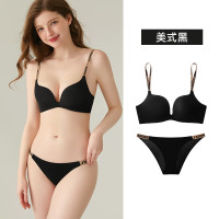 好奇蜜斯 女士无痕无钢圈聚拢内衣文胸套装