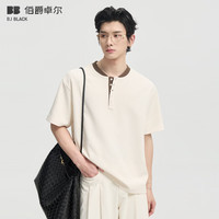  Earl Joel/伯爵卓尔 拼接高级肌理感 男士短袖T恤