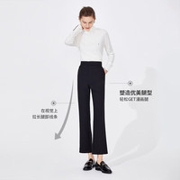 navigare 意大利小帆船女士休闲裤 时尚百搭弹力九分裤子气质显瘦喇叭裤 暗夜黑 XL