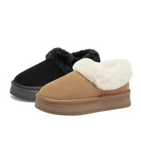 森达 雪地靴女甜美厚底毛绒休闲鞋ZTE32DM4 黑色