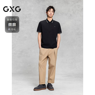 GXG 黑色翻领短袖POLO衫 L